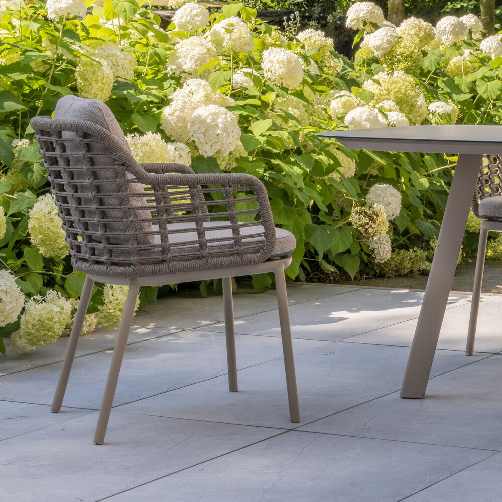 4 Seasons Outdoor Prado Puglia dining tuinset 160xH75 cm 7 delig keramiek latte Taste 4SO