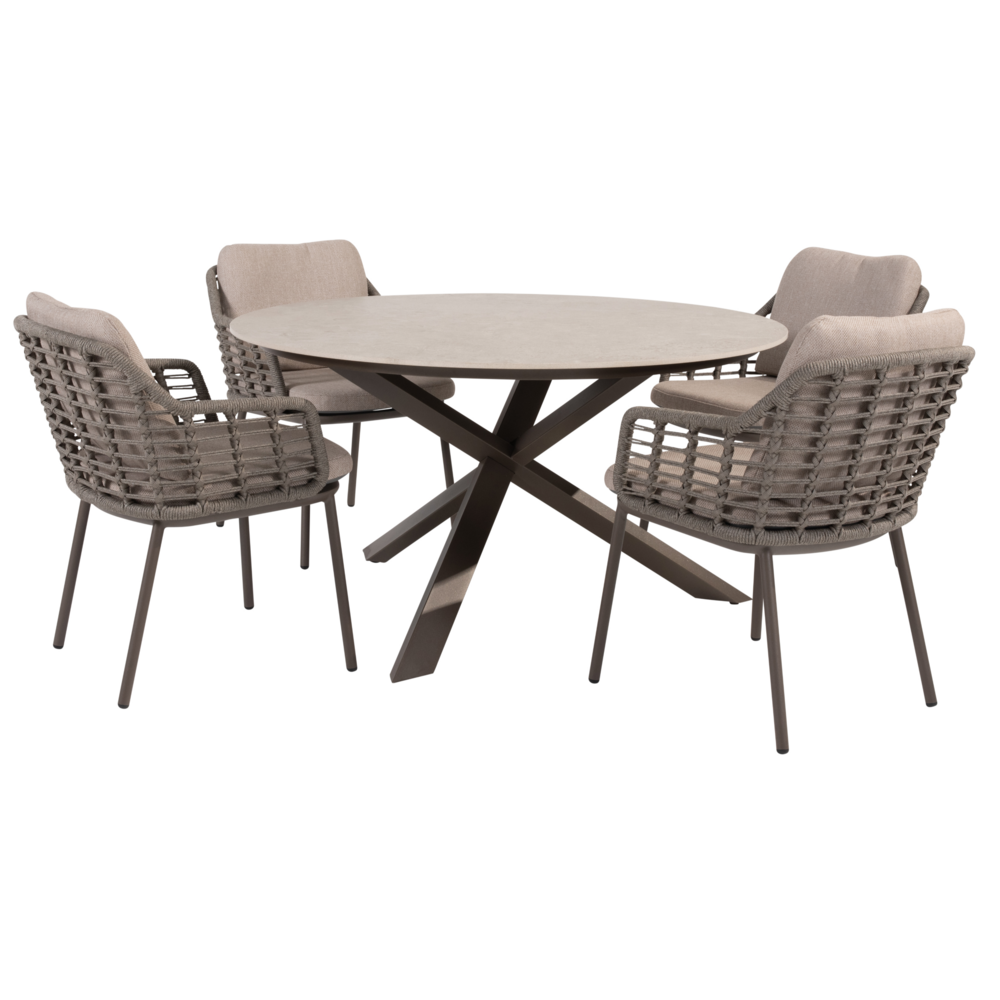 4 Seasons Outdoor Prado Puglia dining tuinset 130xH75 cm 5 delig keramiek terre Taste 4SO