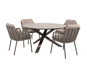 4 Seasons Outdoor Prado Puglia dining tuinset 130xH75 cm 5 delig keramiek terre Taste 4SO