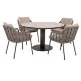 4 Seasons Outdoor Sarah Puglia dining tuinset 120xH75 cm 5 delig keramiek terre Taste 4SO