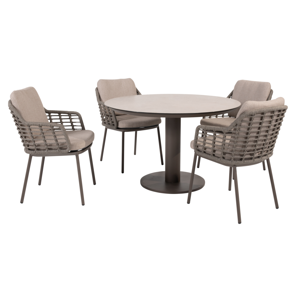 4 Seasons Outdoor Sarah Puglia dining tuinset 120xH75 cm 5 delig keramiek terre Taste 4SO