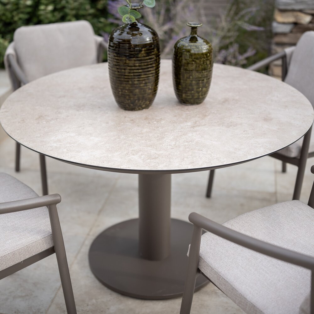 4 Seasons Outdoor Sarah Puglia dining tuinset 120xH75 cm 5 delig keramiek terre Taste 4SO