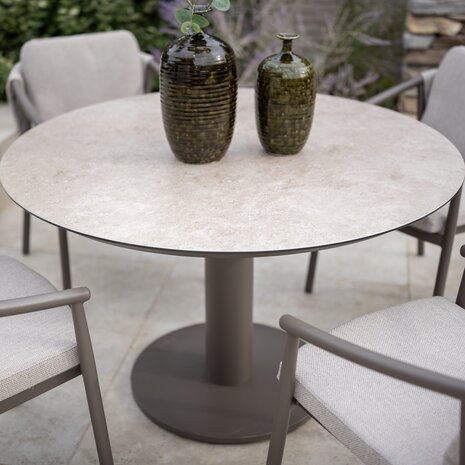 4 Seasons Outdoor Sarah Puglia dining tuinset 120xH75 cm 5 delig keramiek terre Taste 4SO