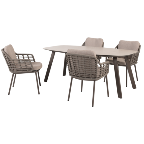 4 Seasons Outdoor Manolo Puglia dining tuinset 180x95xH75 cm 5 delig keramiek terre Taste 4SO 4 Seasons Outdoor Manolo Puglia dining tuinset 180x95xH75 cm 5 delig keramiek terre Taste 4SO