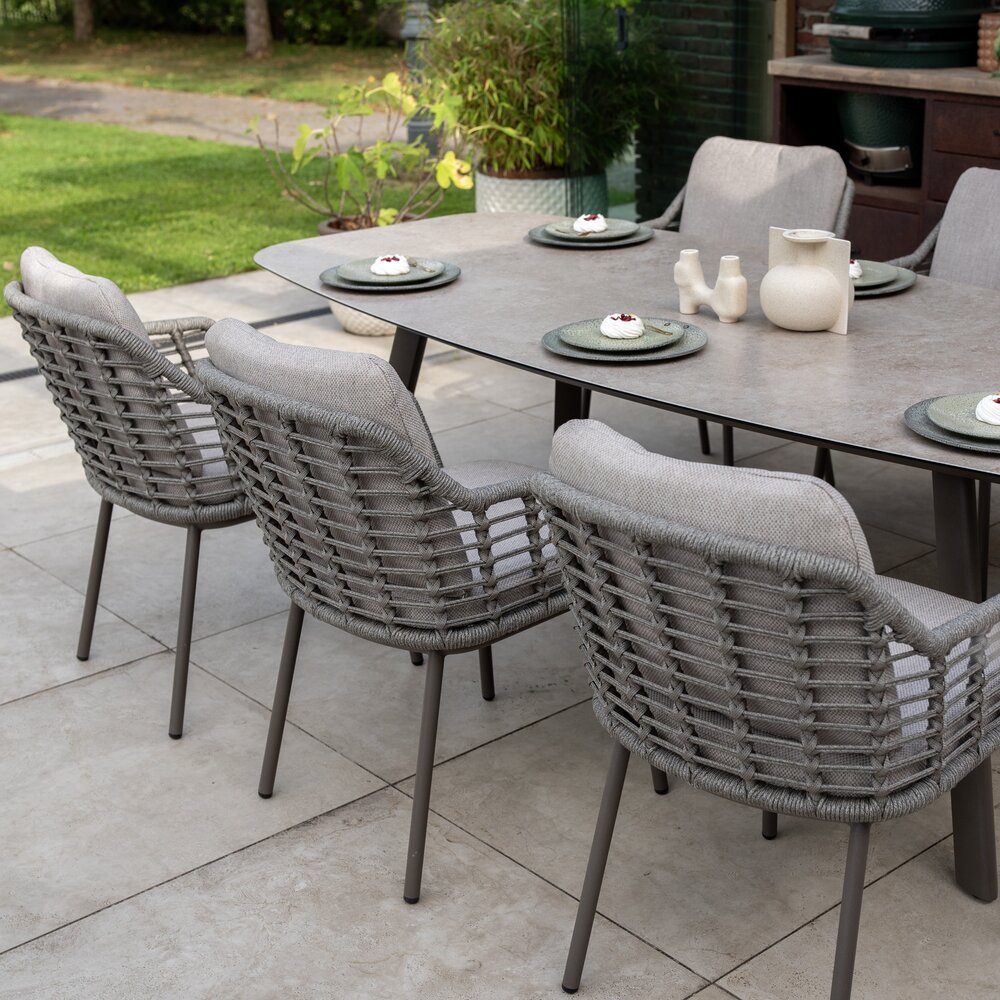 4 Seasons Outdoor Manolo Puglia dining tuinset 180x95xH75 cm 5 delig keramiek terre Taste 4SO 4 Seasons Outdoor Manolo Puglia dining tuinset 180x95xH75 cm 5 delig keramiek terre Taste 4SO