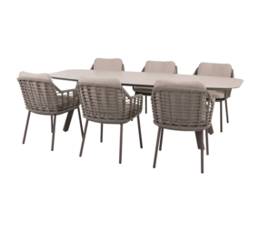 4 Seasons Outdoor Manolo Puglia dining tuinset 240x103xH75 cm 7 delig keramiek terre Taste 4SO