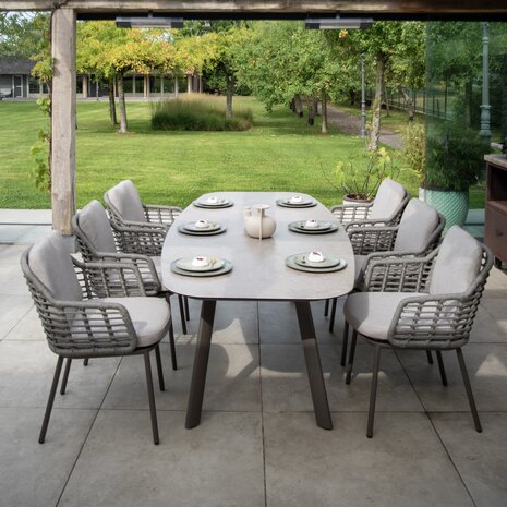 4 Seasons Outdoor Manolo Puglia dining tuinset 240x103xH75 cm 7 delig keramiek terre Taste 4SO