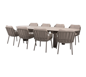 4 Seasons Outdoor Denia Puglia dining tuinset 290x110xH75 cm 9 delig keramiek terre Taste 4SO