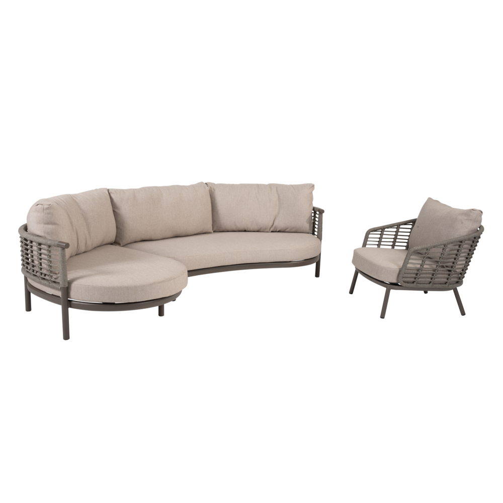 4 Seasons Outdoor Puglia chaise longue loungeset 3 delig terre Taste 4SO 4 Seasons Outdoor Puglia chaise longue loungeset 3 delig terre Taste 4SO