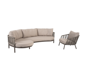 4 Seasons Outdoor Puglia chaise longue loungeset 3 delig terre Taste 4SO 4 Seasons Outdoor Puglia chaise longue loungeset 3 delig terre Taste 4SO