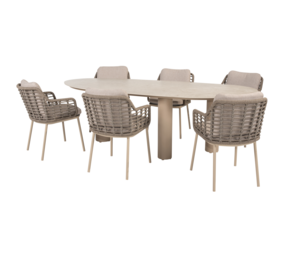4 Seasons Outdoor Estate Puglia dining tuinset 240x105xH75 cm 7 delig keramiek latte Taste 4SO 4 Seasons Outdoor Estate Puglia dining tuinset 240x105xH75 cm 7 delig keramiek latte Taste 4SO