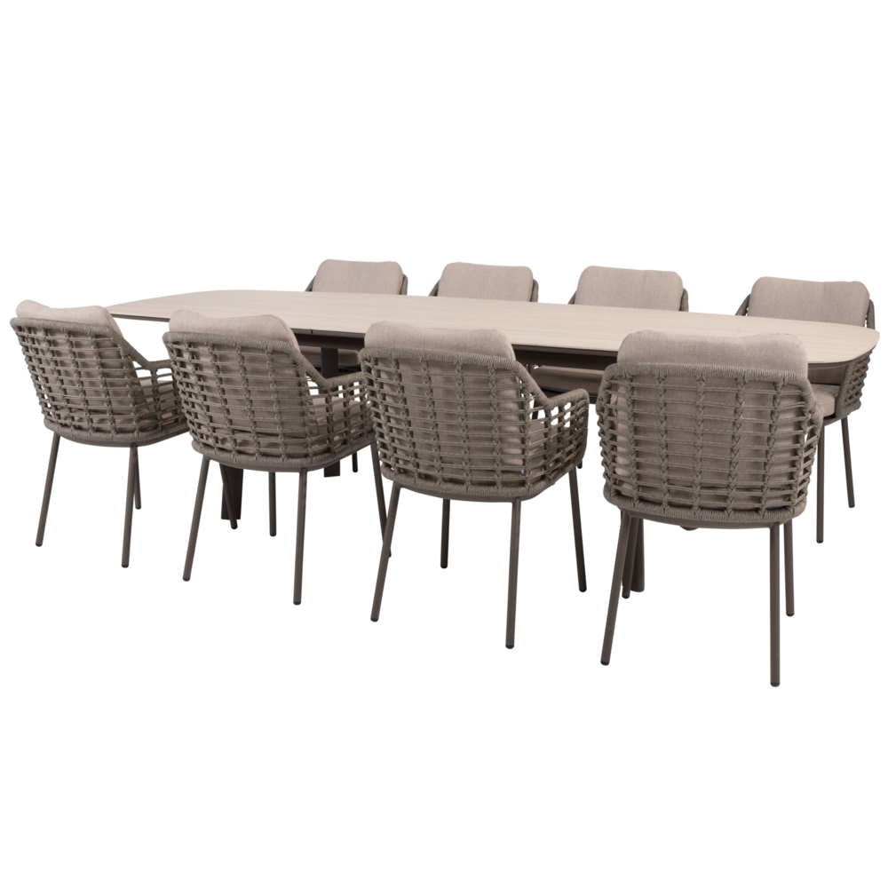 4 Seasons Outdoor Manolo Puglia dining tuinset 230-290x100xH75 cm 9 delig uitschuifbaar keramiek terre Taste 4SO