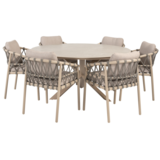 4 Seasons Outdoor Prado Piacenza dining tuinset 160xH75 cm 7 delig keramiek latte Taste 4SO