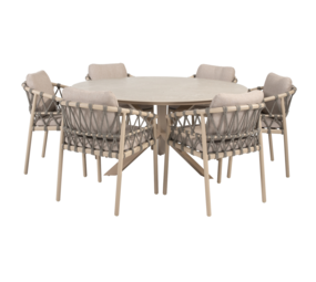 4 Seasons Outdoor Prado Piacenza dining tuinset 160xH75 cm 7 delig keramiek latte Taste 4SO