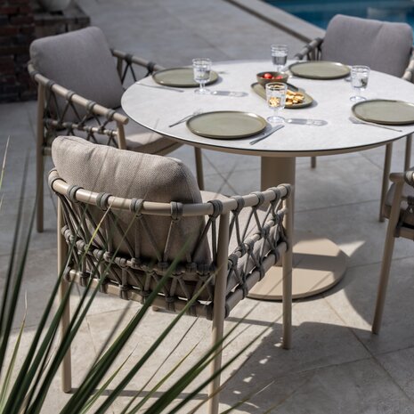 4 Seasons Outdoor Manolo Piacenza bistro dining tuinset 3 delig keramiek latte Taste 4SO