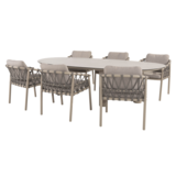 4 Seasons Outdoor Denia Piacenza dining tuinset 240x105xH75 cm 7 delig keramiek latte Taste 4SO