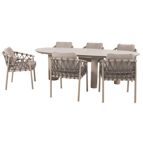 4 Seasons Outdoor Denia Piacenza dining tuinset 240x105xH75 cm 7 delig keramiek latte Taste 4SO 4 Seasons Outdoor Denia Piacenza dining tuinset 240x105xH75 cm 7 delig keramiek latte Taste 4SO