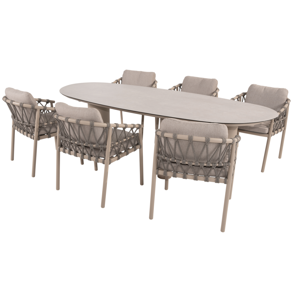 4 Seasons Outdoor Denia Piacenza dining tuinset 240x105xH75 cm 7 delig keramiek latte Taste 4SO 4 Seasons Outdoor Denia Piacenza dining tuinset 240x105xH75 cm 7 delig keramiek latte Taste 4SO