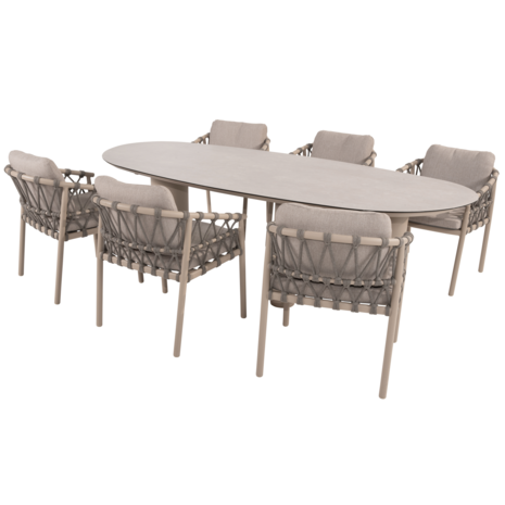 4 Seasons Outdoor Denia Piacenza dining tuinset 240x105xH75 cm 7 delig keramiek latte Taste 4SO 4 Seasons Outdoor Denia Piacenza dining tuinset 240x105xH75 cm 7 delig keramiek latte Taste 4SO