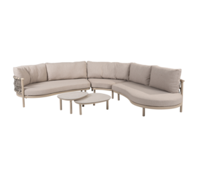 4 Seasons Outdoor Monroe Piacenza modulaire hoek loungeset 5 delig keramiek latte Taste 4SO