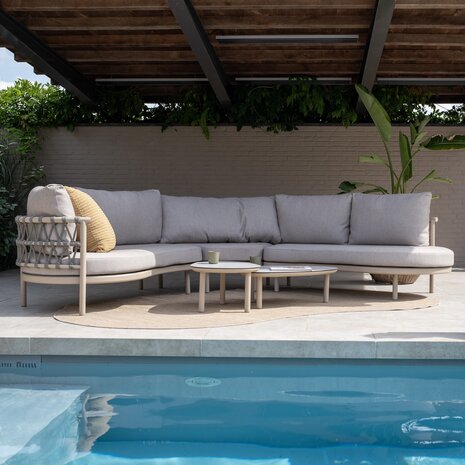 4 Seasons Outdoor Monroe Piacenza modulaire hoek loungeset 5 delig keramiek latte Taste 4SO