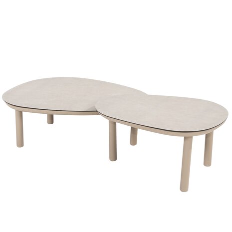 4 Seasons Outdoor Monroe Piacenza modulaire hoek loungeset 5 delig keramiek latte Taste 4SO