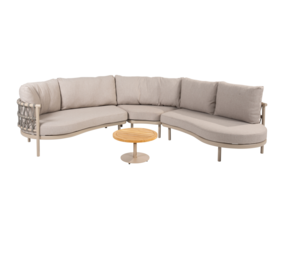 4 Seasons Outdoor Volta Piacenza modulaire hoek loungeset 4 delig teak latte Taste 4SO