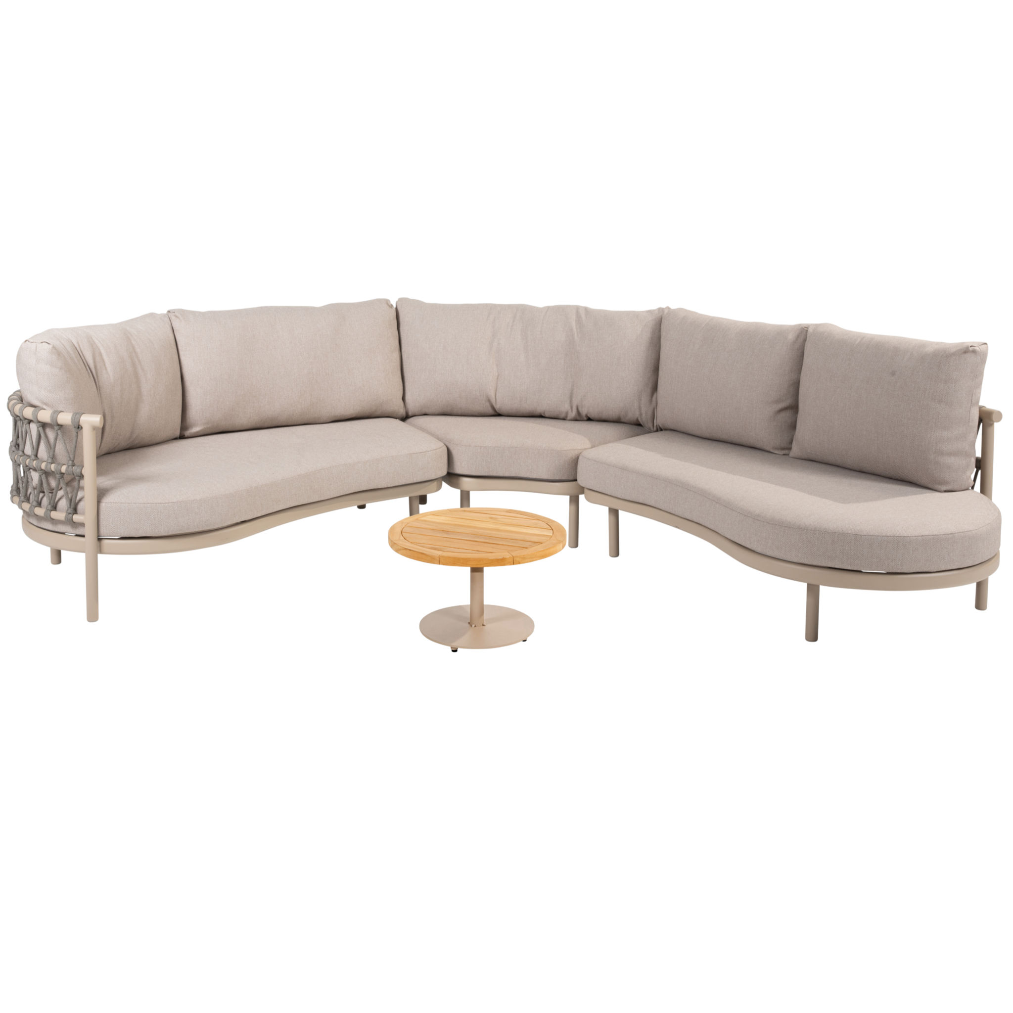 4 Seasons Outdoor Volta Piacenza modulaire hoek loungeset 4 delig teak latte Taste 4SO