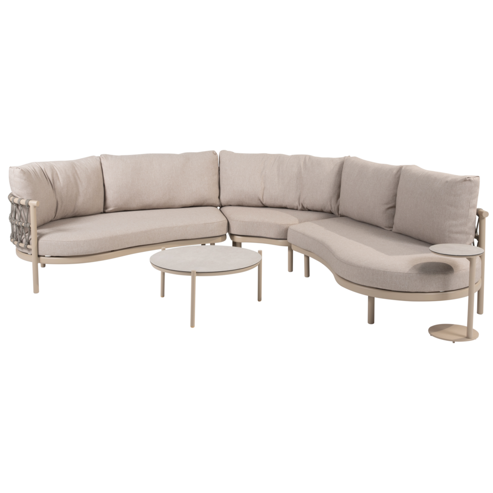 4 Seasons Outdoor Vic Piacenza modulaire hoek loungeset 5 delig keramiek latte Taste 4SO