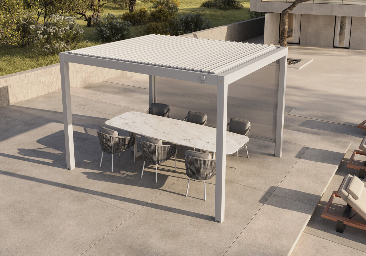 SUNS SUNS Luxe Gazebo overkapping manuele shutters camel sand