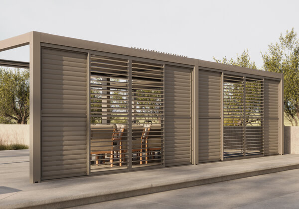 SUNS SUNS Luxe Gazebo overkapping manuele shutters camel sand