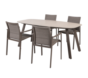 4 Seasons Outdoor Manolo Cortina dining tuinset 180x95xH75 cm 5 delig keramiek terre Taste 4SO