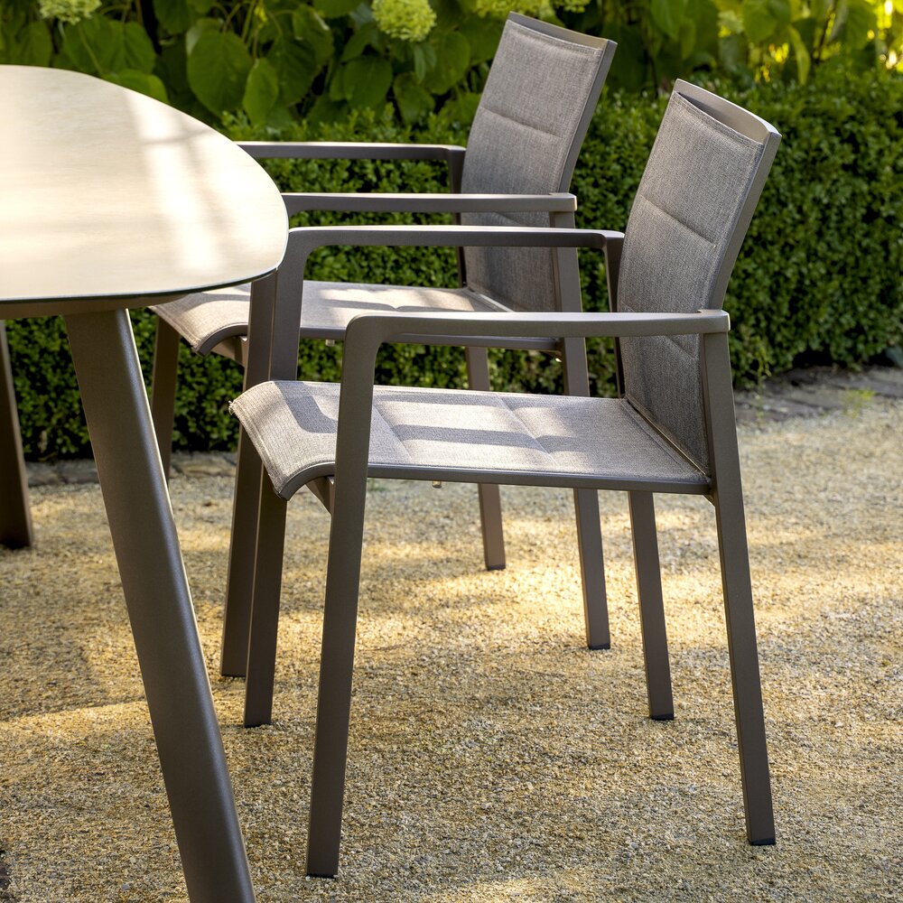 4 Seasons Outdoor Manolo Cortina dining tuinset 240x103xH75 cm 7 delig keramiek terre Taste 4SO