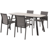 4 Seasons Outdoor Manolo Cortina dining tuinset 180x95xH75 cm 5 delig keramiek antraciet Taste 4SO