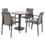 4 Seasons Outdoor Manolo Cortina dining tuinset 75x75xH75 cm 5 delig keramiek antraciet Taste 4SO