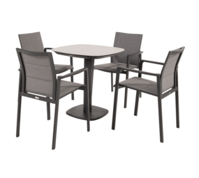 4 Seasons Outdoor Manolo Cortina dining tuinset 75x75xH75 cm 5 delig keramiek antraciet Taste 4SO