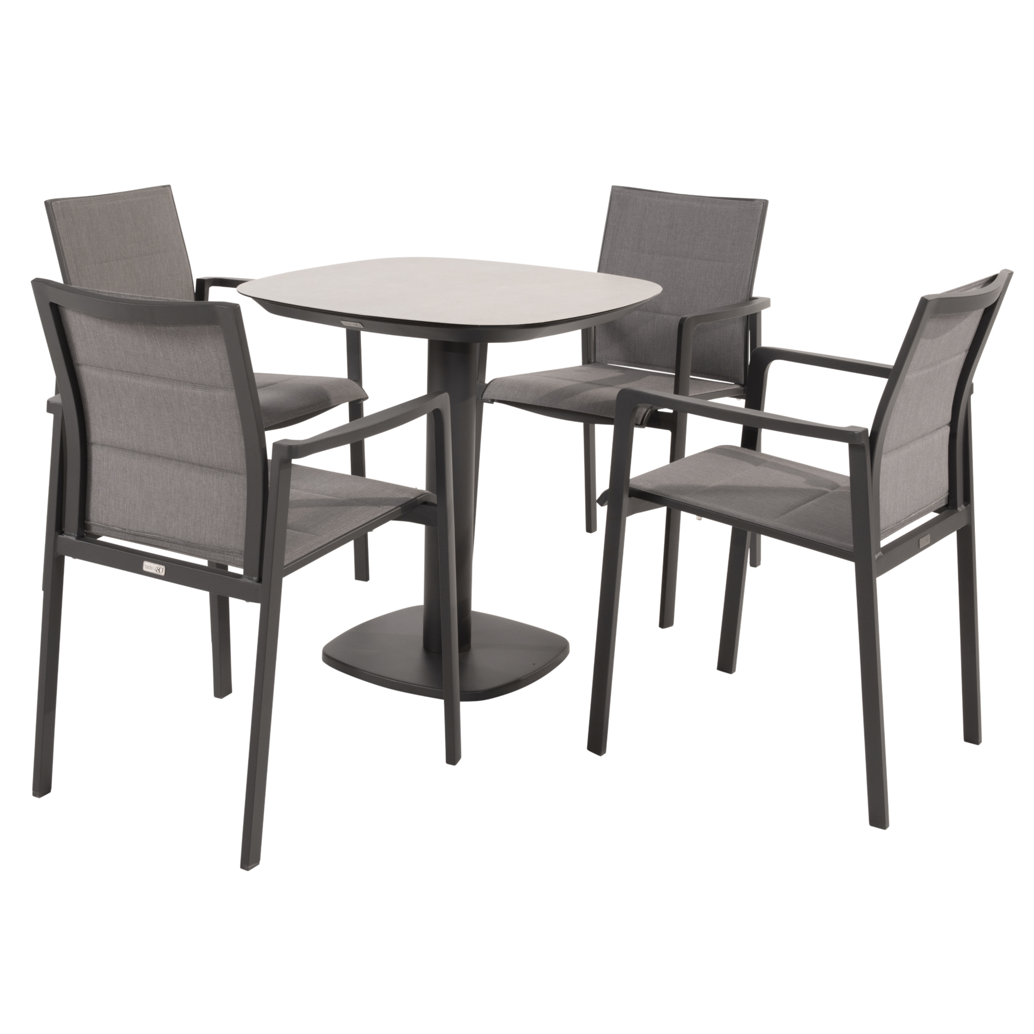 4 Seasons Outdoor Manolo Cortina dining tuinset 75x75xH75 cm 5 delig keramiek antraciet Taste 4SO