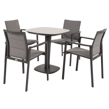 4 Seasons Outdoor Manolo Cortina dining tuinset 75x75xH75 cm 5 delig keramiek antraciet Taste 4SO