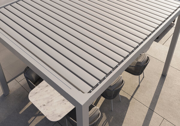 SUNS SUNS Luxe Gazebo overkapping elektrische shutters en verlichting camel sand