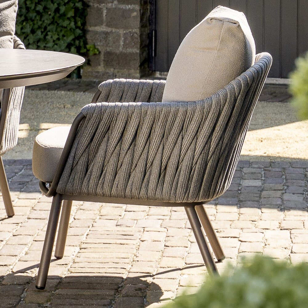 4 Seasons Outdoor Salute Cannes low dining tuinset 220x105xH69 cm 5 delig keramiek terre Taste 4SO