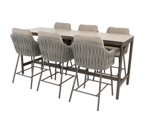 4 Seasons Outdoor Soho Cannes high dining tuinset 220x75xH95 cm 7 delig keramiek terre Taste 4SO 4 Seasons Outdoor Soho Cannes high dining tuinset 220x75xH95 cm 7 delig keramiek terre Taste 4SO