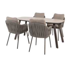 4 Seasons Outdoor Manolo Cannes dining tuinset 180x95xH75 cm 5 delig keramiek terre Taste 4SO