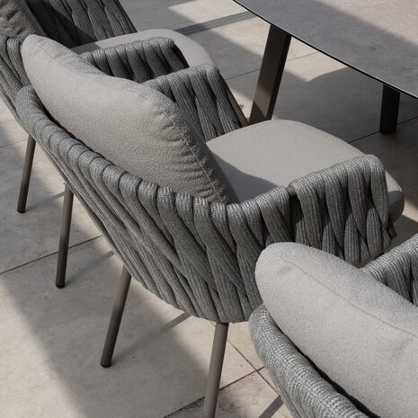 4 Seasons Outdoor Manolo Cannes dining tuinset 180x95xH75 cm 5 delig keramiek terre Taste 4SO