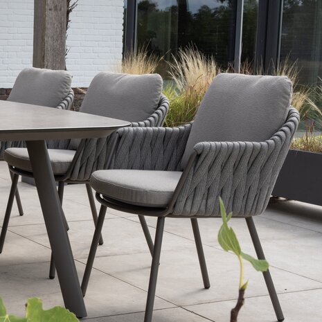 4 Seasons Outdoor Manolo Cannes dining tuinset 180x95xH75 cm 5 delig keramiek terre Taste 4SO