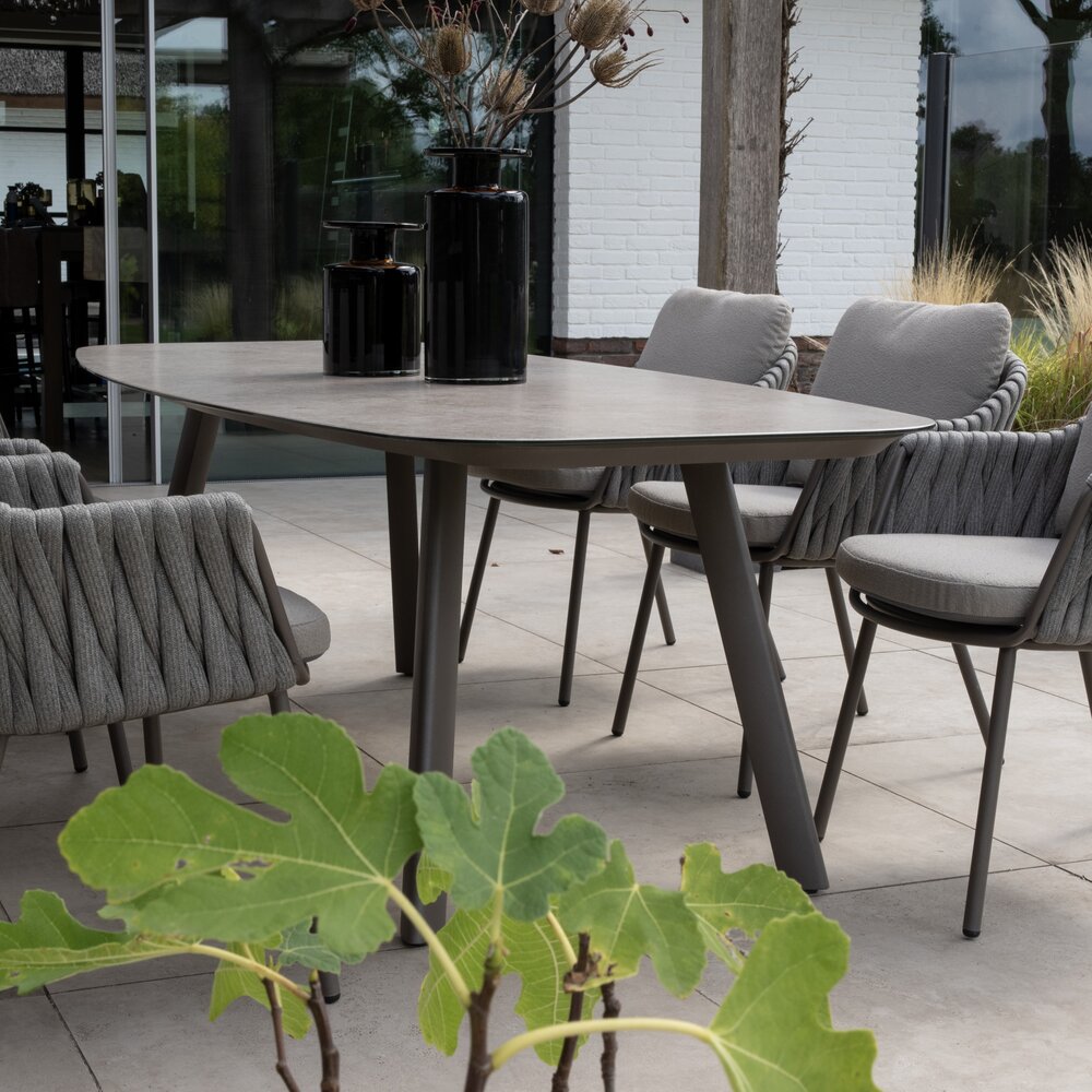 4 Seasons Outdoor Manolo Cannes dining tuinset 180x95xH75 cm 5 delig keramiek terre Taste 4SO