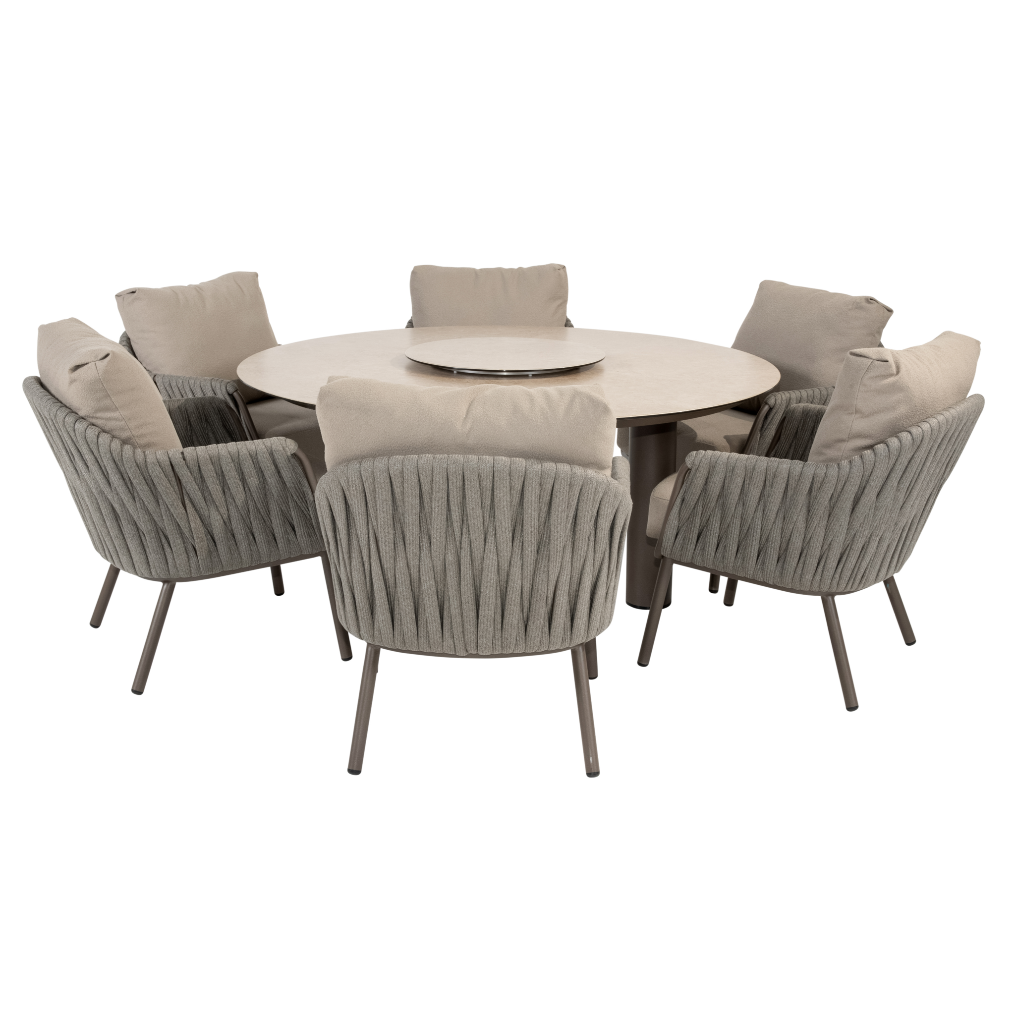 4 Seasons Outdoor Donato Cannes low dining tuinset 160xH69 cm 8 delig keramiek terre Taste 4SO