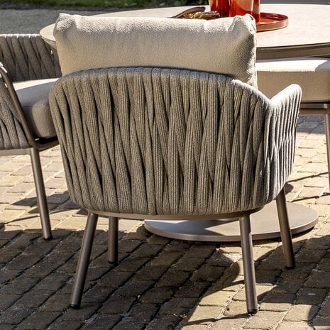 4 Seasons Outdoor Donato Cannes low dining tuinset 160xH69 cm 8 delig keramiek terre Taste 4SO