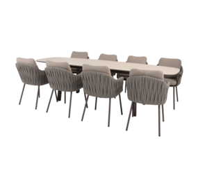 4 Seasons Outdoor Manolo Cannes dining tuinset 230-290x100xH75 cm 9 delig uitschuifbaar keramiek terre Taste 4SO