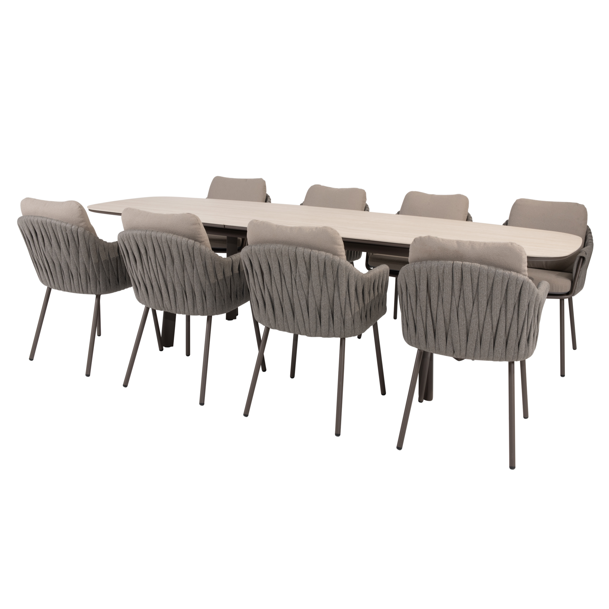 4 Seasons Outdoor Manolo Cannes dining tuinset 230-290x100xH75 cm 9 delig uitschuifbaar keramiek terre Taste 4SO