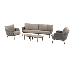 4 Seasons Outdoor Monroe Cannes stoel bank loungeset 5 delig organic terre Taste 4SO